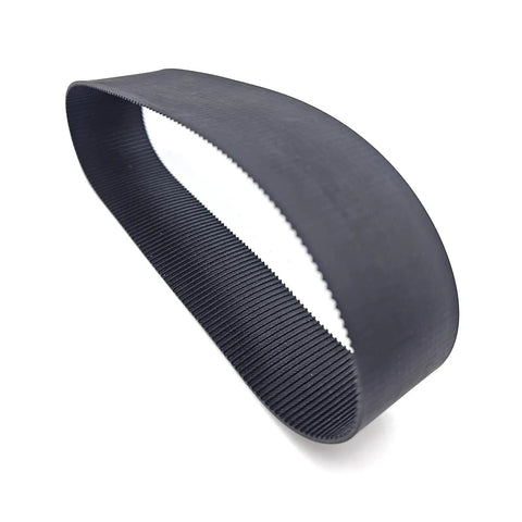 Black ribbed automotive belt for engine components in vehicles