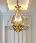 Modern Chandelier Ceiling Pendant Light Fixture for Dining Room Bedroom Porch and Garden with Chic Candle Design, 3 lights, gold finish.