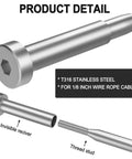 3/16 Inch Invisible Cable Railing Kit 40 Pack For Wood And Metal Deck Posts Featuring Zero Visible Bolts And A Slick Modern Finish to show T316 stainless steel post fittings.