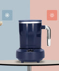 Smart Heated Coffee Mug With Portable Temperature Control Cup And Electric Warmer Keeps Your Daily Brew Straight Fire For Lowkey Office Grind Or Lazy Weekend Lounge Vibes All Year Round on a table with temperature icons.