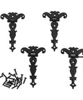 Antique Zinc Alloy T Hinges For Wooden Boxes And Cabinets Bronze Finish 69x113 mm 4 Pieces With 20 Screws displayed