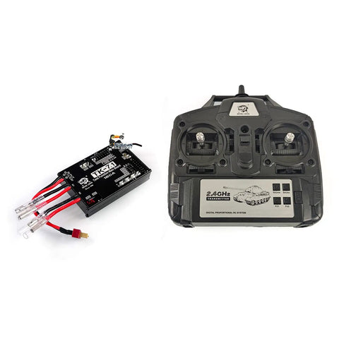 Image of 1/16 Scale RC Tank Transmitter 2.4GHz 7.1 Generation Main Board Bind Wire DIY Kit, including transmitter and main board for custom builds.