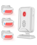 No Hassle Wireless Door Buzzer With Motion Sensor For Business And Home, 918ft Long Range, 36 Tunes, 4 Level Volume, LED Indicator, USB Or Battery Powered, Includes 1 Receiver And 3 Sensors, 5 Modes, white plastic set