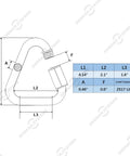 Diagram of Large 4.1 Inch Triangle Quick Link Made From Marine Grade Stainless Steel 316 with dimensions and 2,517 lbs capacity.