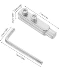 Heavy Duty Threaded Faucet Remover And Valve Thread Extractor Kit for Quick Home Plumbing Fixes, metal components with measurements