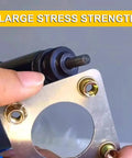 Flat Head Aluminum Rivet Nuts Kit With 110 Pieces In M3 M4 M5 M6 M8 Sizes shown being installed in metal sheet
