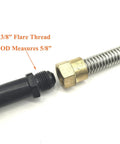 Close-up of 24 Inch Stainless Steel Bellow Propane Hose For RV Low Pressure Fireplace Extension With 3/8 Inch Female Flare Nuts