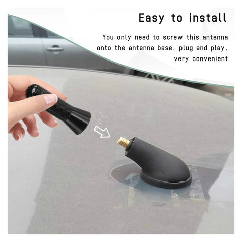 Installing Short Aluminum Car Antenna Replacement Kit For AM FM Radio Carbon Fiber Mast With Screws Roof Mount
