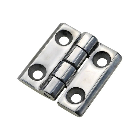 Beefy Heavy Duty Stainless Steel Thickened Hinge For Industrial Automation Equipment 60x60x8 showing front view.