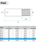 Diagram of 20 Pack M6 X 30mm Slotted Cylindrical Pin Dowel In 304 Stainless Steel with size specifications chart.