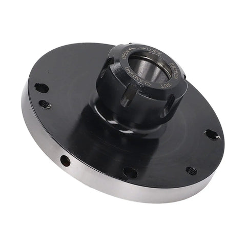 Heavy Duty 7 Hole Collet Chuck For CNC Milling And Engraving With Precision Carbon Steel Build fits 125 mm workpieces, featuring a black finish.