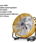 Heavy Duty 220V Cylindrical Floor Fan With Adjustable Tilt And Rolling Casters For Factory Ventilation And Refrigeration Cooling Rock Solid Steel Build, 90 cm size.