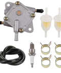 Golf Cart Fuel Pump For EZGO 295cc 350cc TXT And Medalist 4 Cycle Models 1994 Up With Fuel Filter Line Spark Plug Replacement