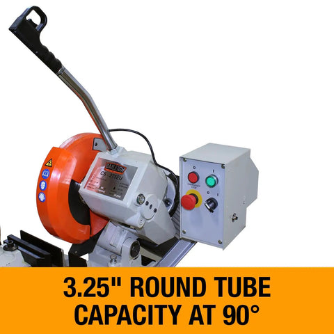 Built Tough 11 Inch Manual Cold Saw With 54 Rpm Motor And 110V Power Featuring Euro Style Cam Lock Vise Quick Cut Stop Rod Rock Solid Cast Iron Base And Heavy Duty Steel Cart For Zero Hassle Precision Cuts
