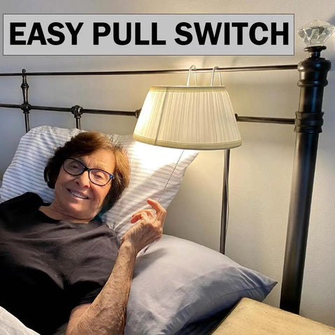 Over-The-Bed Reading Light Two Pack With Soft Fabric Shade Easy On Off Pull Cord Bedside Headboard Lamp For Reading In Bed Cozy Eye-Friendly Book Light For Knitting Puzzles And Chill Nights shown with easy pull switch