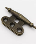 Rock Solid 4 Pair 2.5 Inch Metal Antique Furniture Hinges showing a single hinge with a distressed finish for cabinets and wardrobes.