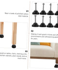 Heavy Duty Adjustable Furniture Levelers Fully Threaded Table Legs For Cabinets And Chairs Built Tough Floor Feet, set of 8 with polished carbon steel.