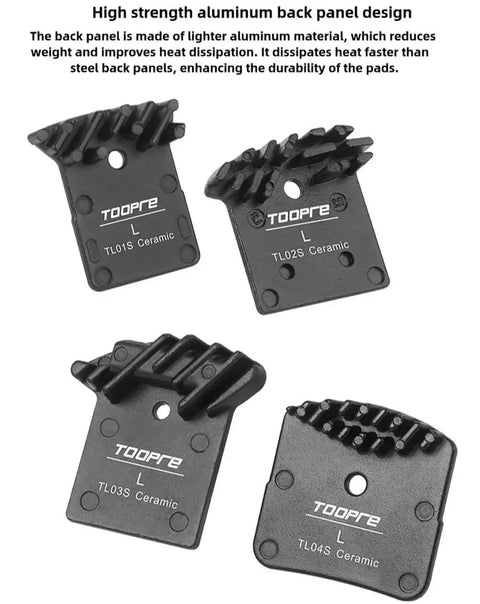 Four TL03S Disc Brake Ceramic Pads For Bike And Electric Scoot Compatible With Hydraulic Oil Brakes with aluminum back panel