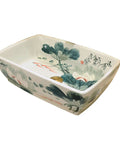 SDVantage Vessel Sink Retro Bathroom Vessel Vanity Sink Ceramic Vessel Sink Above Counter Bathroom Vessel Vanity Sink Rectangle Art Basin with floral pattern.