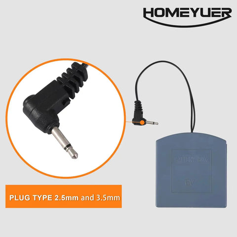 External Power Supply Box With 2.5mm And 3.5mm Jacks For Safe Boxes And Gun Safes, 4 AA Battery Holder, 6V Backup Power Source