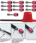 Hydraulic Disc Brake Hose Olive Kit with 10 stainless steel olives, T8 tool, and installation guide for quick brake replacement.