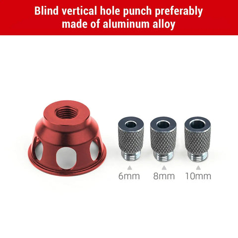 Heavy Duty Vertical Hole Punch Locator And Straight Angle Drilling Jig with 6 8 10 Mm bushings and an aluminum alloy construction.