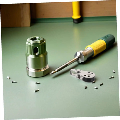 4 Piece Stainless Steel Pulley Block Set For Sailing And Kayaking, marine hardware with screwdriver and small screws on table