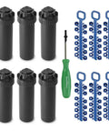 6 pack 5000 Series Rotor Sprinkler Head 5004 PC Model Adjustable 40 To 360 Degree with Rain Curtain Nozzle and tool
