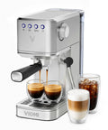Top Shelf One Touch Espresso Machine With Smooth Milk Frother And Instant Cold Brew Maker, stainless steel, brewing espresso.