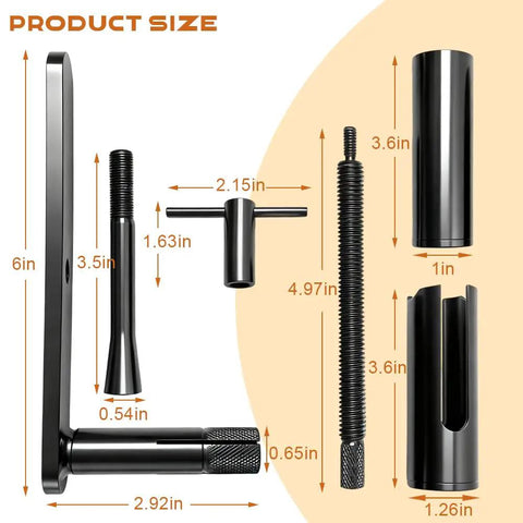 Cartridge Extractor Tool For Moen 1200 1222 1225 PosiTemp Valves Pro Grade ONA Style with dimensions and zinc alloy material