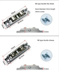 Plastic Steel Reinforced Buttery Smooth Glide Sliding Window Rollers Type 88 double flat wheel with dimensions and screws