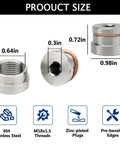 Universal M18x1.5 Oxygen Sensor Weld Bungs And Plugs Kit, 5 Bungs 5 Plugs, 304 Stainless Steel Bungs Withstand 1500F, Welding Ready Edges, Zinc Plated Plugs For Easy Exhaust Mods size view