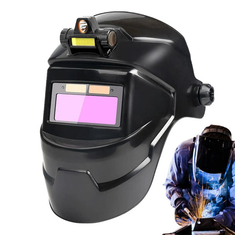 Auto Darkening Welding Hood With True Color Viewing System And Large Window For On Site Metalworking and Industrial Welding