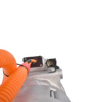 Bolt Right In 125W Belt Driven AC Compressor For Tesla Model S And Model X 2016 To 2020 with orange wiring detail.