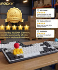 3D Printed Keyboard Joystick Adapter For WASD Four Key Linkage Creates Retro Arcade Vibe Over Your Keyboard Keys Built For Mini Fighting Controllers DIY Novelty Analog Button Attachment Yellow, yellow 3D printed joystick adapter on mechanical keyboard