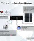 Wiring diagram for Badass 3200W Solar Inverter 24V To 230V Ac Pure Sine Wave With 80A Mppt Charger showing specifications and connections.