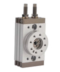 180° rotary pneumatic air cylinder with aluminum alloy body, 18mm bore and adjustable angle (front view)