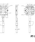 Premium Manual Linear Stage With Digital Readout For Precise X Axis Translation And Rugged Aluminum Construction technical drawing dimensions.