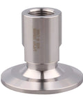 One And A Half Inch Tri Clamp To Three Eighths Inch FNPT Ferrule Sanitary Pipe Fitting Stainless Steel 304 front view