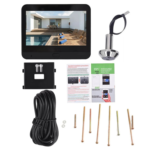 Components of Smart Video Doorbell Camera With 4.3 Inch Display, 1080P HD Video, WiFi Door Peephole Viewer, Tuya App Compatible