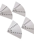 Heavy Duty Four Pack Eight Inch Flat Lathe Jaws Rock Solid Construction With Grade 45 Steel Self Centering Design No Sweat Pin Adjustment And Hex Wrench For Woodturning Shop Jobs, showing four steel flat jaws.