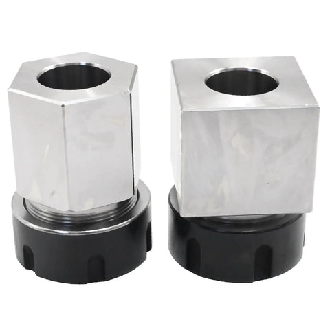 ER-32 Collet Chuck Block Set for CNC Lathe and Engraving Gear, Square and Hex Workpiece Holder, Replacement Part AA006, Multi Angle Drilling