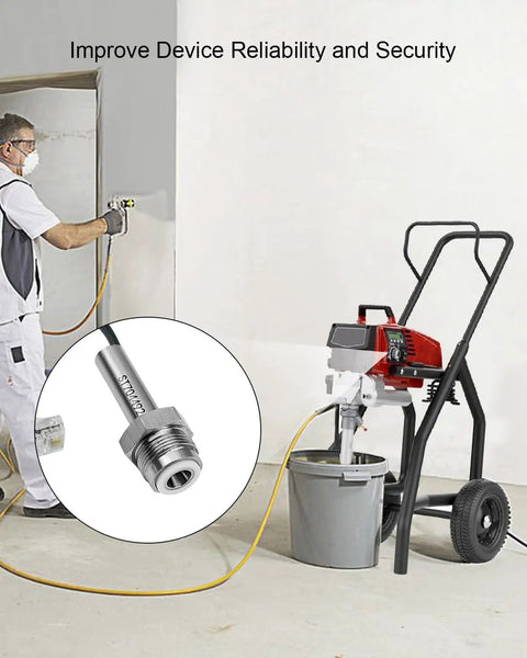 Pro Grade Airless Sprayer Pressure Transducer For Titan Impact 440 540 640 740 840 TT Not For Gr Paint Sprayer Replacement Part 704-492 704492 displayed with airless sprayer in use