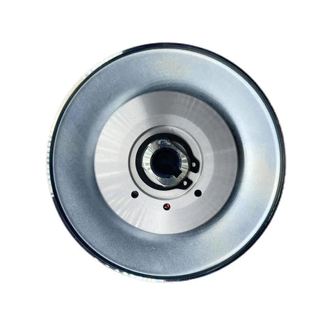 Front view of KT196 Go Kart Clutch Driven Pulley With 16mm Bore For Coleman Minibike Drive Shaft 30 Series Torque Converter Mounting Lock
