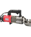 Portable Electric Hydraulic Rebar Cutter RC-20B handheld tool with metal cutting head for fast steel bar processing.
