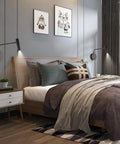 Industrial Plug In Wall Light With Cord 240 Degree Adjustable Head Warm White 3000K Black Finish Bedroom Sconce With On Off Switch 1 Pack