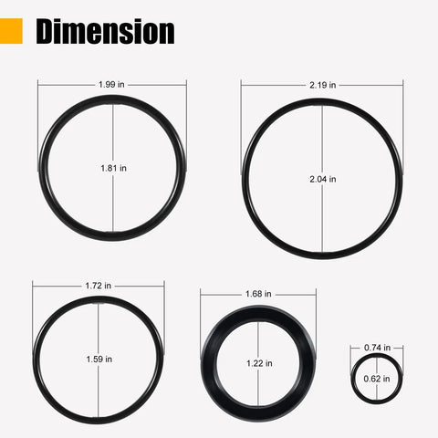 Dimensions of Replacement Skid Steer Hydraulic Cylinder Seal Kit For Bobcat 444 500 610 642 643 742 743 753 And More