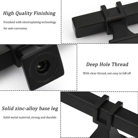 Close-up of 10 Pack 3 Inch Matte Black Cabinet Handles Square Tube Pulls For Cabinets And Drawers, showing zinc-alloy base and quality finish.