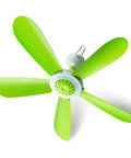 TusaMer Portable Ceiling Fan with Remote, 16.5 Inch USB Hanging Fan with 5 Soft Blades, Quiet Fans in vibrant green color.