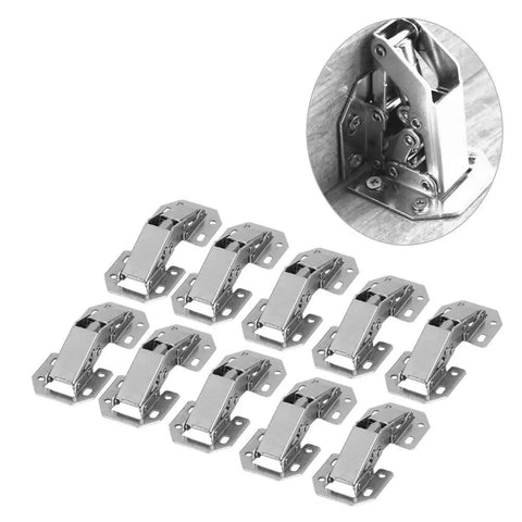 Hidden Cabinet Hinges 10 Piece Frog Style Non Mortise 90 Degree Spring Hinges For Cupboard Wardrobe Doors Soft Close Easy Install Steel Construction For Kitchens And Bathrooms